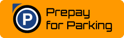 A logo with the words prepay for parking on it.